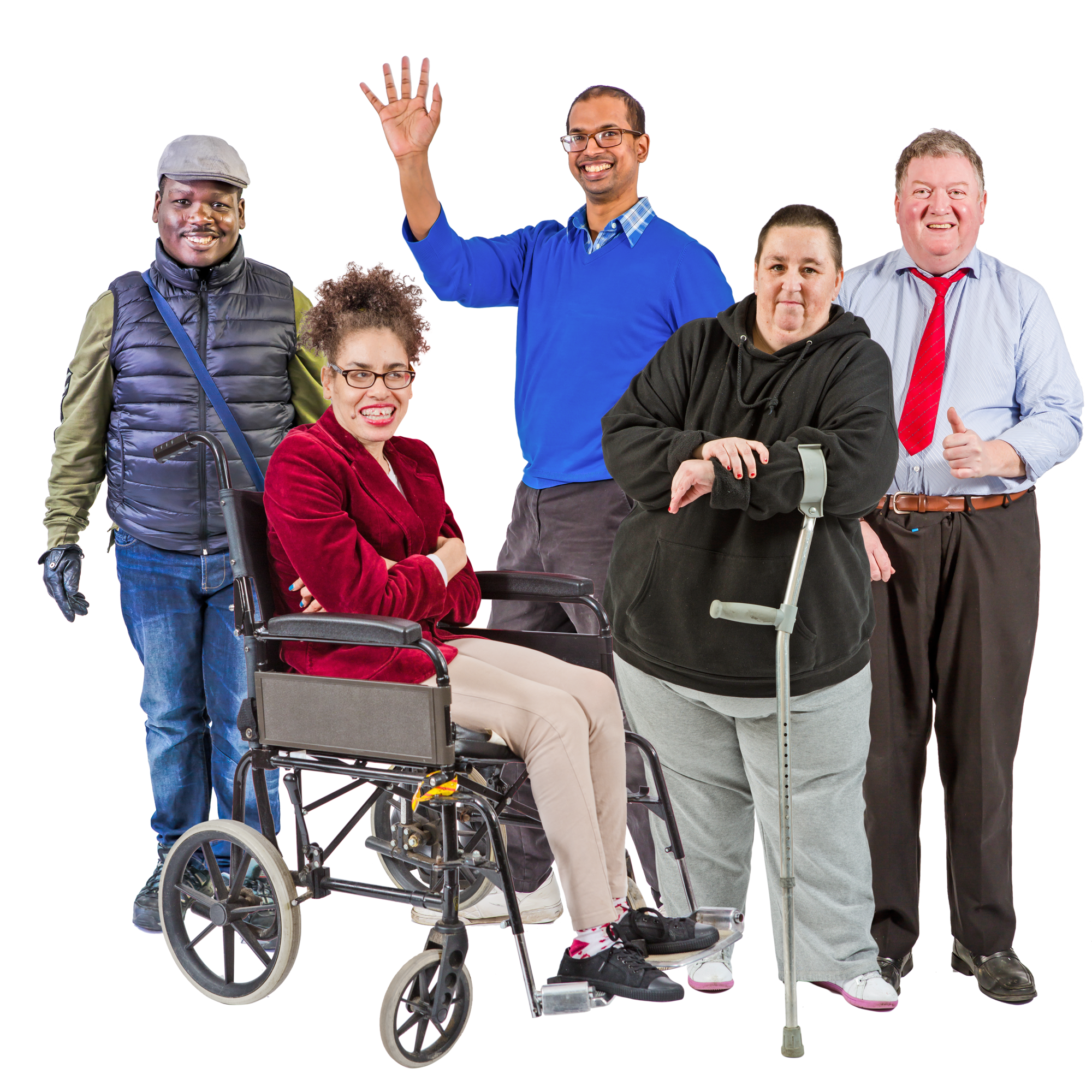 Group 43 Diverse 5 Adults Crutch Wheelchair Mixed